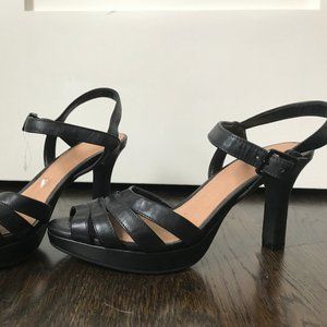 Brand New Black Strappy Clarks Heels